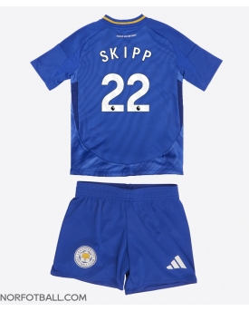 Billige Fotballdrakt Leicester City Oliver Skipp #22 Replika Hjemmedraktsett Barn 2024-25 Kortermet (med bukser)